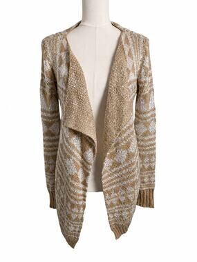Charming Charlie Fair Isle Cardigan Womens Small Open Front Boho Western Cozy